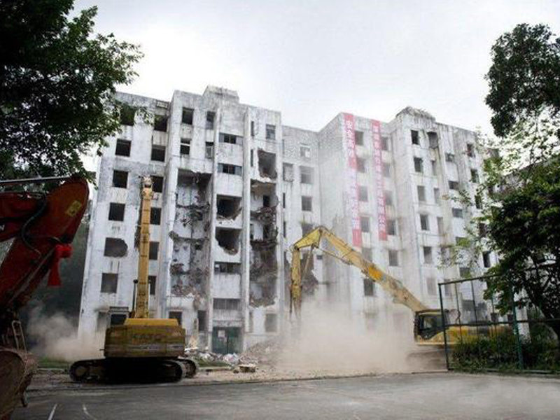 使用海沙的建筑物，墻體受損嚴重